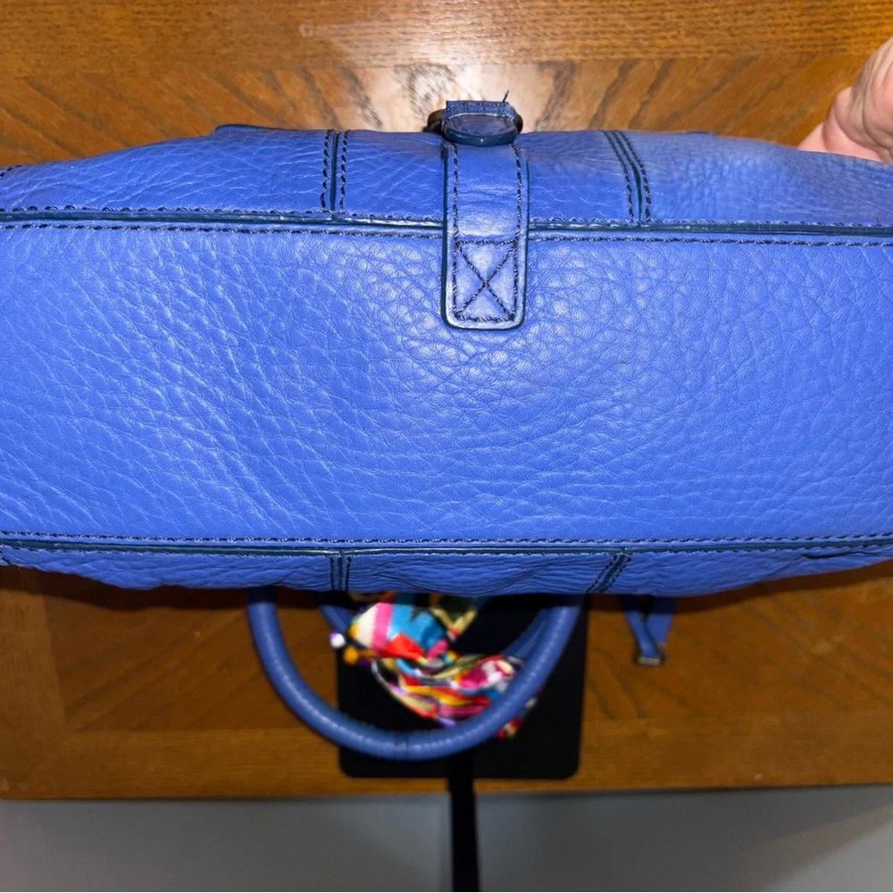 Cole Haan Y2K Shoulder Bag in Blue Pebbled Leathet - Picture 7 of 11